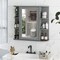 Wall Mounted Mirror Bathroom Storage Cabinet with 3 Adjustable Shelves and 6 Open Side Racks